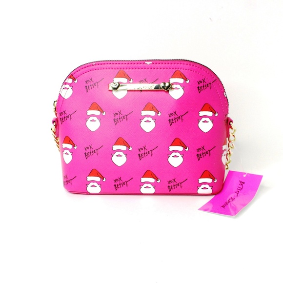 Betsey Johnson Handbags - Betsey Johnson Crossbody Fushia Santa Claus Purse